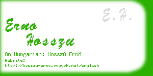 erno hosszu business card